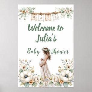 Rustieke bloemenkinderfeestje poster
