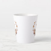 Rustieke bloemenkrans met uw monogram latte mok (Voorkant)