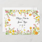 Rustieke bloemenkrans Quebec Bewaar de datum Feestdagenkaart (Voorkant / Achterkant)