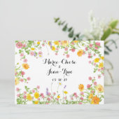 Rustieke bloemenkrans Quebec Bewaar de datum Feestdagenkaart (Staand voorkant)