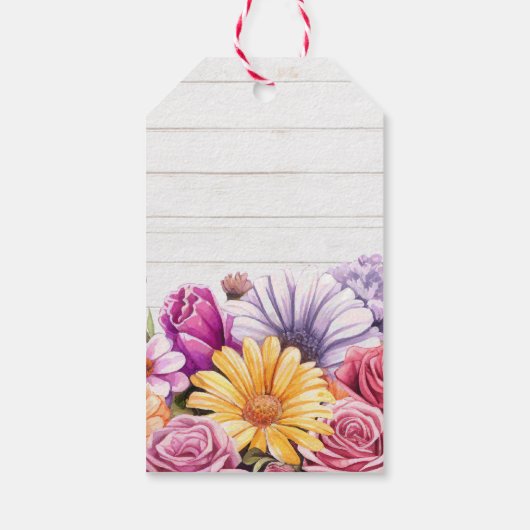 Rustieke Bloemenlaarzen Country Boerderij Bruiloft Cadeaulabel (Achterkant)