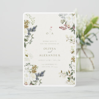 Rustieke  Bloemenlijn Art Arch Wedding Invita Kaart