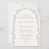 Rustieke Bloemenlijn Art Arch Wedding Kaart (Voorkant)