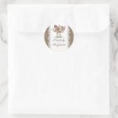 Rustieke  bloemenmason Jar | Burlap bruiloft Ronde Sticker (Tas)