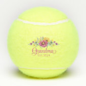 Rustieke bloemennieuwe oma typografie tennisballen (Achterkant)