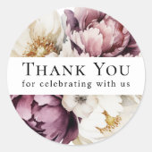 Rustieke bloemenovervloed dank u ronde sticker (Voorkant)