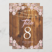 Rustieke bloemenslinger houten tafelnummer (Voorkant / Achterkant)