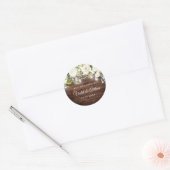 Rustieke bloemenslingerlichten Huwelijkssticker Ronde Sticker (Envelop)