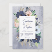 Rustieke Bloemenstrand Nautische bruiloft Kaart (Voorkant)