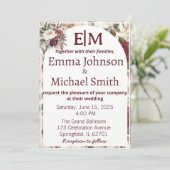 Rustieke bloemenuitnodigingen kaart (Staand voorkant)