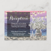 Rustieke bloemenvase met sterfish strand bruilofts kaart (Voorkant)