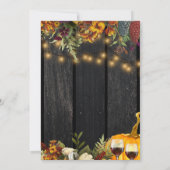 Rustieke bloemige houten pompoen Friendsgiving-fee Kaart (Achterkant)