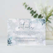Rustieke Bloemige Sneeuwvlokken Winter Bruiloft De Informatiekaartje (Staand voorkant)