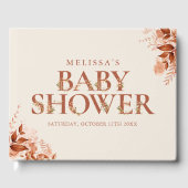Rustieke bloemletter Herfst Baby Shower Gastenboek (Voorkant)