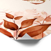 Rustieke bloemletter Herfst babyshower welkomstbor Poster (Hoek)