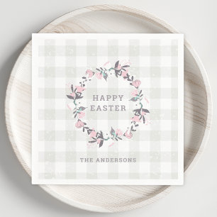 Rustieke bloemrijke Happy Easter-feesttafeldecorat Servet