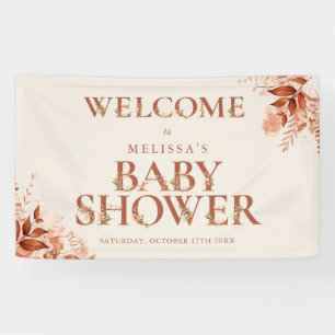 Rustieke bloemrijke letter herfst babyshower welko spandoek
