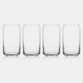 Rustieke bloemstengel bruiloft monogram blikvorm glas (Achterkant)