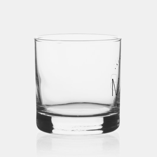 Rustieke bloemstengel bruiloft monogram whisky glas (Rechts)