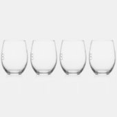 Rustieke bloemstengel bruiloft monogram wijnglas zonder voet (Links)