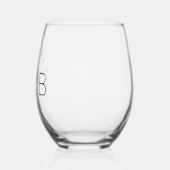 Rustieke bloemstengel bruiloft monogram wijnglas zonder voet (Links)