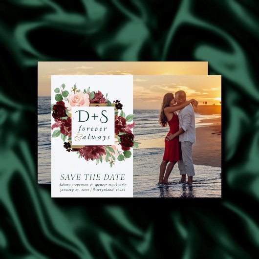 Rustieke Bloesems | Terracotta en Marsala Rood 2 F Save The Date