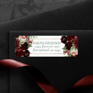 Rustieke Bloesems Terracotta en Marsala Rood Adr Etiket