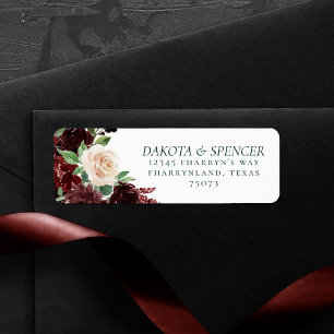 Rustieke Bloesems Terracotta en Marsala Rood Adr Etiket