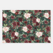 Rustieke Bloesems | Terracotta en Marsala Rood Pat Inpakpapier Vel (Voorkant 3)