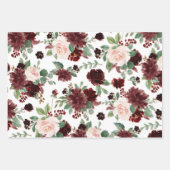 Rustieke Bloesems | Terracotta en Marsala Rood Pat Inpakpapier Vel (Voorkant)