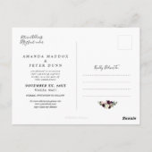 Rustieke Bloom, Bourgogne Bloemen Save the Date Briefkaart (Achterkant)