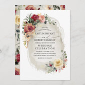 Rustieke Bloom Floral Fall bruiloft uitnodiging (Voorkant / Achterkant)