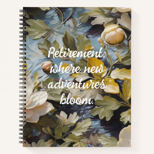 Rustieke Blooms Custom Retirement Gifts voor Haar Notitieboek (Voorkant)