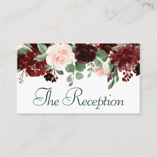 Rustieke Blooms | Terracotta en Marsala Receptie Informatiekaartje (Voorkant)