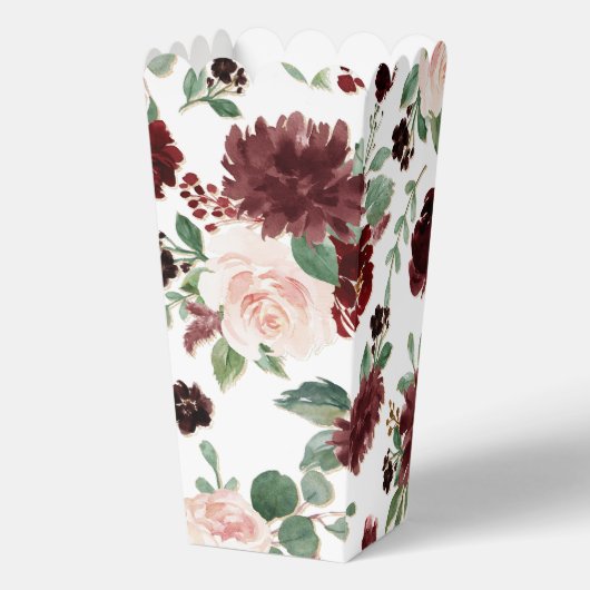 Rustieke Blooms | Terracotta en Marsala Red Floral Bedankdoosjes (Voorkant)