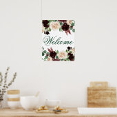 Rustieke Blooms | Terracotta en Marsala Red Welkom Poster (Keuken)