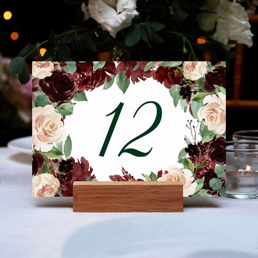 Rustieke Blooms | Terracotta en Marsala Rood Lijst Kaart