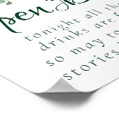 Rustieke Blooms | Terracotta Marsala Red Open Bar Poster (Hoek)