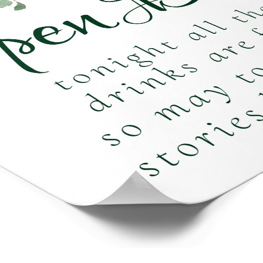 Rustieke Blooms | Terracotta Marsala Red Open Bar Poster (Hoek)