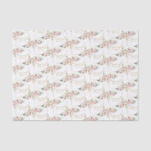 Rustieke blos roze rozen eucalyptus 16e verjaardag tissuepapier