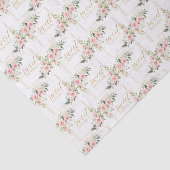 Rustieke blos roze rozen eucalyptus 16e verjaardag tissuepapier (Detail)