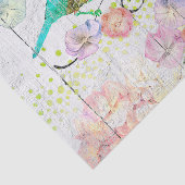 Rustieke Bluebird Pink Hydrangea Floral Monogramme Tissuepapier (Detail)