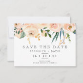 Rustieke Blush Bloemen Huwelijk Save The Date Kaar Kaart (Voorkant)