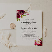 Rustieke Blush Bourgogne Bloemen Bevestiging Kaart