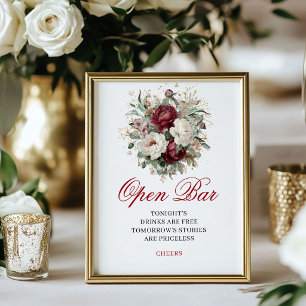 Rustieke Blush Bourgondië Open Bar Poster Decorati