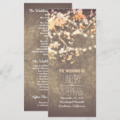 Rustieke Blush Pink Tree takken bruiloft programma (Voorkant / Achterkant)