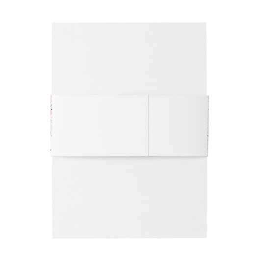 Rustieke Blush Roze Bloemen Goud Groen Bruiloft Uitnodigingen Wikkel (Achterkant Voorbeeld)