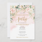 Rustieke Blush roze rozen gouden vrijgezellenfeest Kaart (Voorkant)