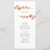 Rustieke Blush Roze Wildflower Wedding Menu (Voorkant)