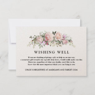 Rustieke Blush Wedding Wishing Well Kaart
